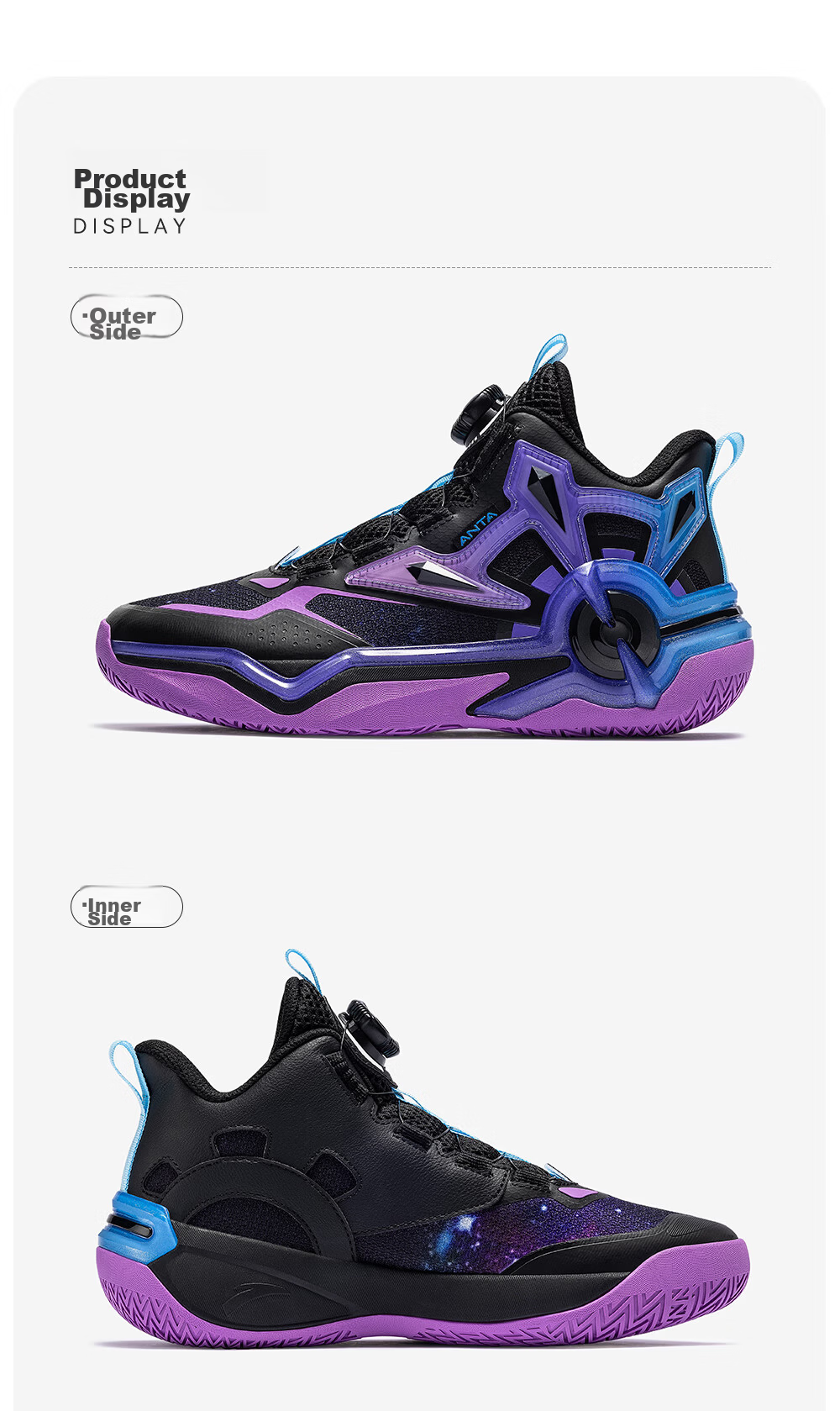 Anta Kids Boys Sports Shoes Ages 6-12 Youth Durable Sniper Basketball Shoes 312541108H 24